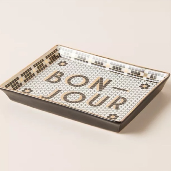 Anthropologie Accessories - Anthropologie Bistro Tile Jewelry Makeup Bonjour Tray New In Box